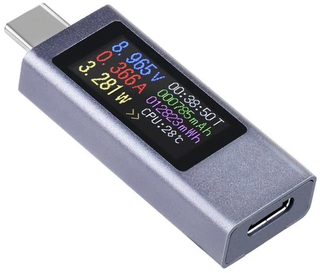 Main image of Waveshare 0.96inch USB-C Power Meter, Onboard Type-C Ports, Supports Power-Off Data Storage and Real-time Status Monitoring, Portable & Lightweight