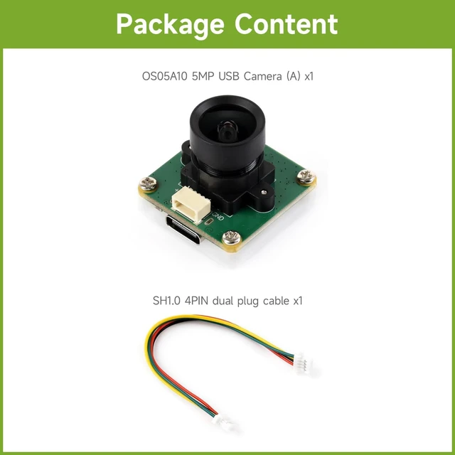 Alt view image 2 of 5 - Waveshare OS05A10 5MP USB Camera (A), Supports USB2.0 Type-C Port and SH1.0 4PIN Header