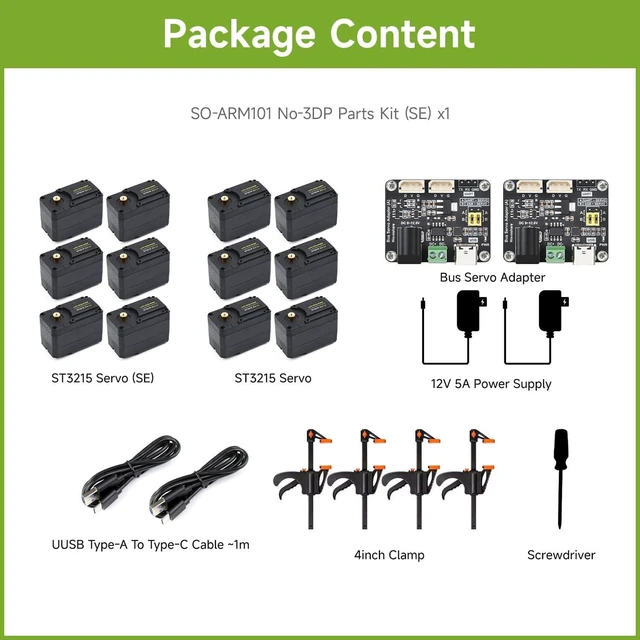 Alt view image 2 of 7 - Waveshare SO-ARM101, Open-Source 6-Axis Robotic Arm, Native Support for Hugging Face LeRobot, High-Torque Bus Servo, Photosensitive Resin 3D-Printed Parts, No-3DP Parts Kit (SE)