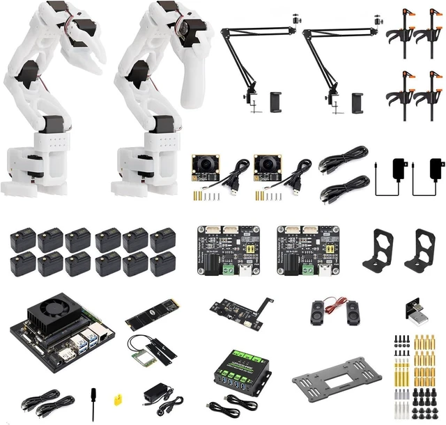 Main image of Waveshare SO-ARM101, Open-Source 6-Axis Robotic Arm, Native Support for Hugging Face LeRobot, High-Torque Bus Servo, Photosensitive Resin 3D-Printed Parts, Jetson Orin Nano Kit (SE)