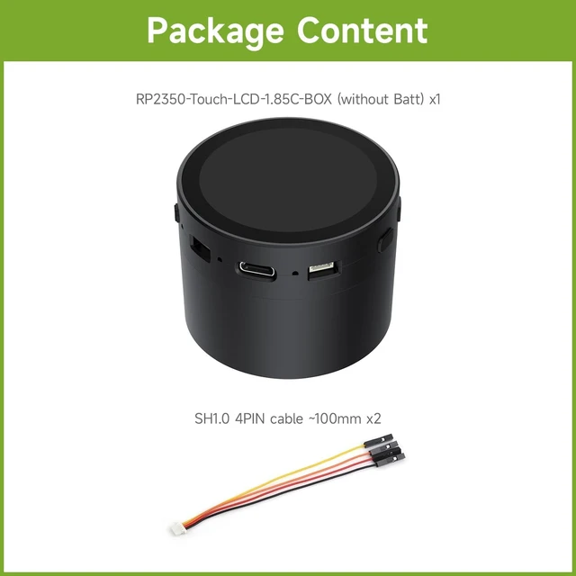 Alt view image 2 of 7 - Waveshare RP2350 1.85inch Round LCD Development Board, 360×360, 65K Color, Dual-core and Dual-Architecture Design, with Speaker Box, no Batt