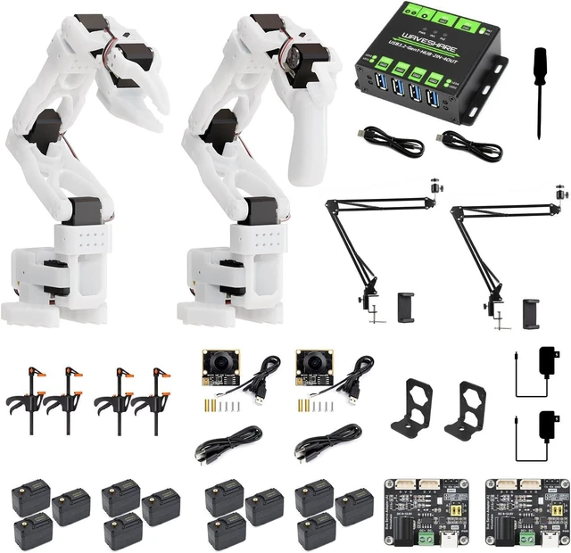Main image of Waveshare SO-ARM101, Open-Source 6-Axis Robotic Arm, Native Support for Hugging Face LeRobot, High-Torque Bus Servo, Photosensitive Resin 3D-Printed Parts, CAM Kit (SE)