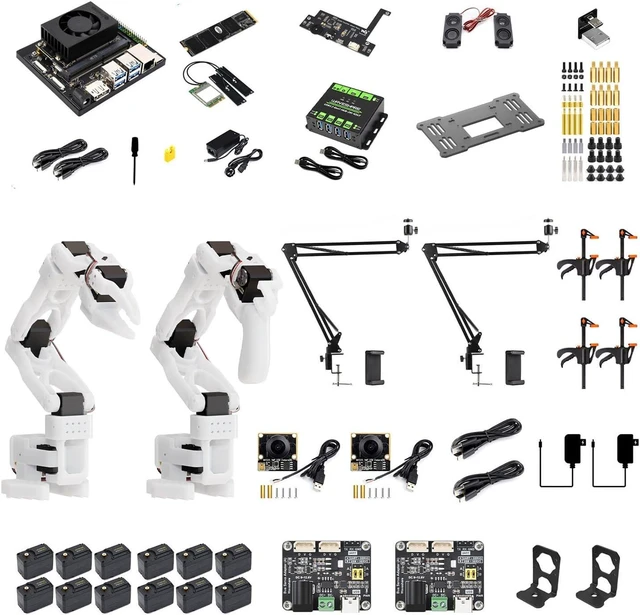 Main image of Waveshare SO-ARM100, Open-Source 6-Axis Robotic Arm, Native Support for Hugging Face LeRobot, High-Torque Bus Servo, Photosensitive Resin 3D-Printed Parts, Jetson Orin Nano Kit