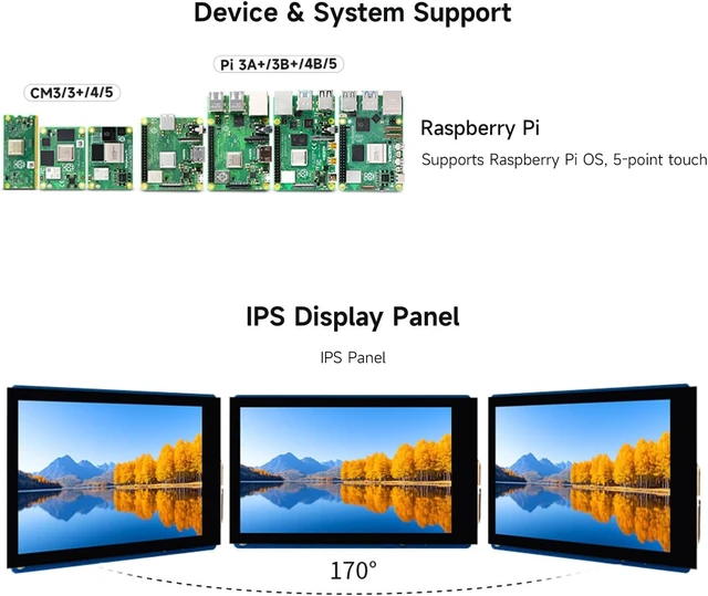 Alt view image 4 of 6 - Waveshare 3.5inch DSI Capacitive Touch Display, 5-Point Touch, 480 × 800 Pixels, IPS Display Panel, Supports Raspberry Pi Series Boards