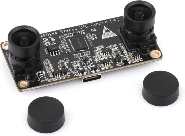 Main image of Waveshare AR0144 2MP Stereo USB Camera Module, AR0144 Sensor Chip, USB2.0 Port, Synchronized Same-Frame Output, 52mm Baseline, Featuring Distortion-Free Lenses
