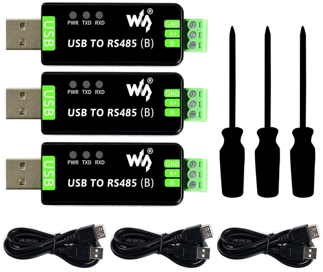 Main image of Waveshare 3PCS Industrial USB to RS485 Bidirectional Converter Onboard Original CH343G Multi-Protection Circuits
