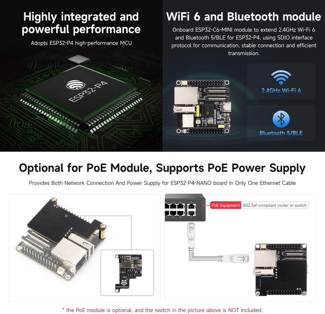 Alt view image 7 of 7 - Waveshare 2PCS ESP32-P4-NANO High-Performance Development Board, Based On ESP32-P4 Chip with RISC-V Dual-core and Single-core Processors, Bundle with Speaker (2 Items)