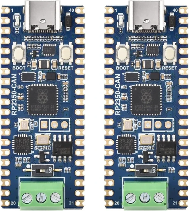 Main image of Waveshare 2PCS RP2350 CAN Development Board, Based On Raspberry Pi RP2350A Dual-core & Dual-Architecture Microcontroller, 150 MHz Operating Frequency, Onboard SIT65HVD230 Transceiver, XL2515 CAN