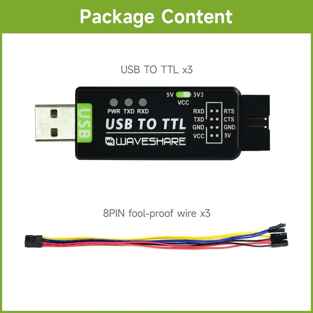 Alt view image 2 of 6 - waveshare 3PCS Industrial USB to TTL Converter with Original FT232RNL Onboard and Multi Protection Circuits Support Multi Systems Support Win7/8/8.1/10/11, Mac, Linux, Android, Wince