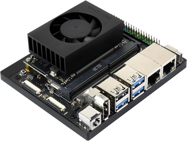 Main image of Waveshare Jetson Orin Nano AI Dual ETH Development Kit for Embedded and Edge Systems, Bundle with 8GB Jetson Orin Nano Module, Jetson-ORIN-IO-Base-B, USB Expansion Board and so on (9items)