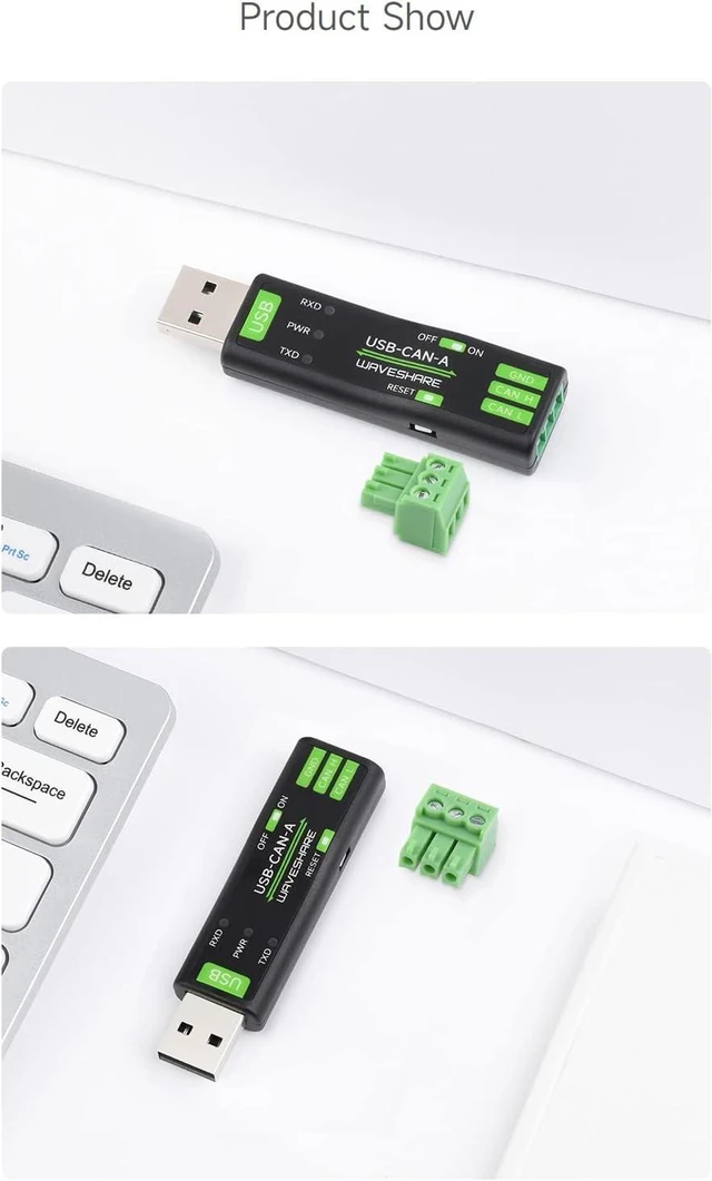 Alt view image 7 of 7 - Waveshare 3PCS USB to CAN Adapter Model A, STM32 Chip Solution, Multiple Working Modes, Multi-System Compatible
