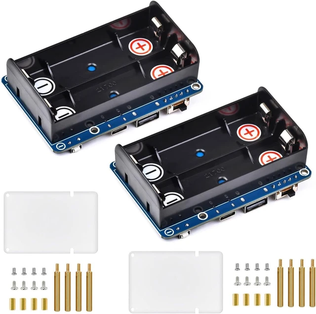 Main image of Waveshare 2PCS PS HAT (D) for Raspberry Pi, Supports 21700 Li Battery (NOT Included), 5V Uninterruptible Power Supply, Pogo Pins Connector, Supports Charging and Power Output At The Same Time