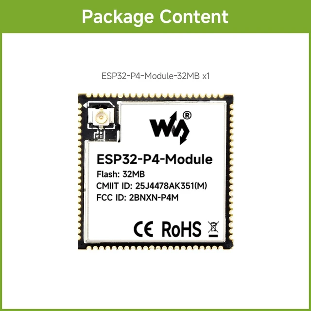 Alt view image 2 of 6 - Waveshare ESP32-P4-Module Core Board, Based On ESP32-P4 and ESP32-C6 Dual-Chip Design, Supports 2.4GHz Wi-Fi and BLE 5.3, 32MB Flash