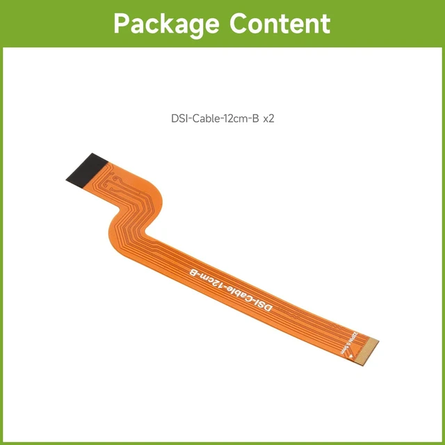 Alt view image 2 of 5 - Waveshare 2PCS DSI 12cm FPC Flexible Cable, Type B, FPC Cable with Bends, 15pin to 22pin