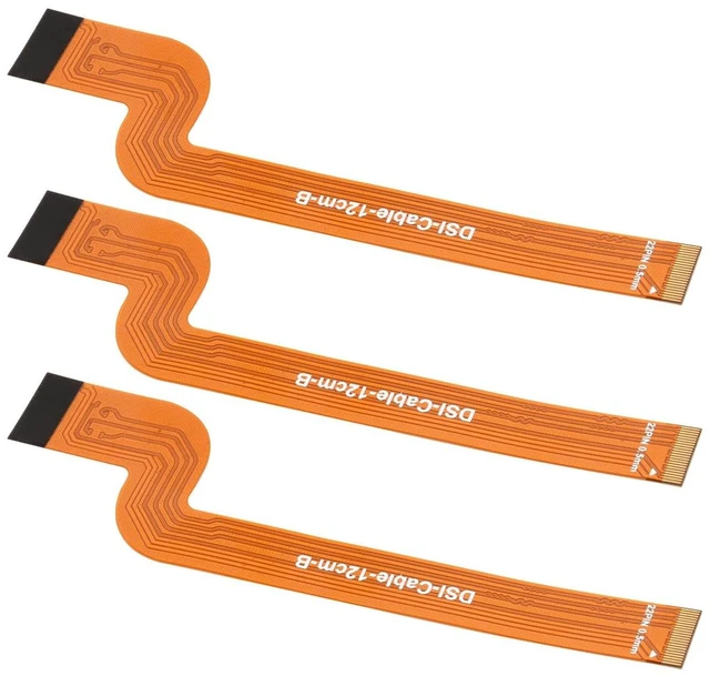 Main image of waveshare 3PCS DSI 12cm FPC Flexible Cable, Type B, FPC Cable with Bends, 15pin to 22pin