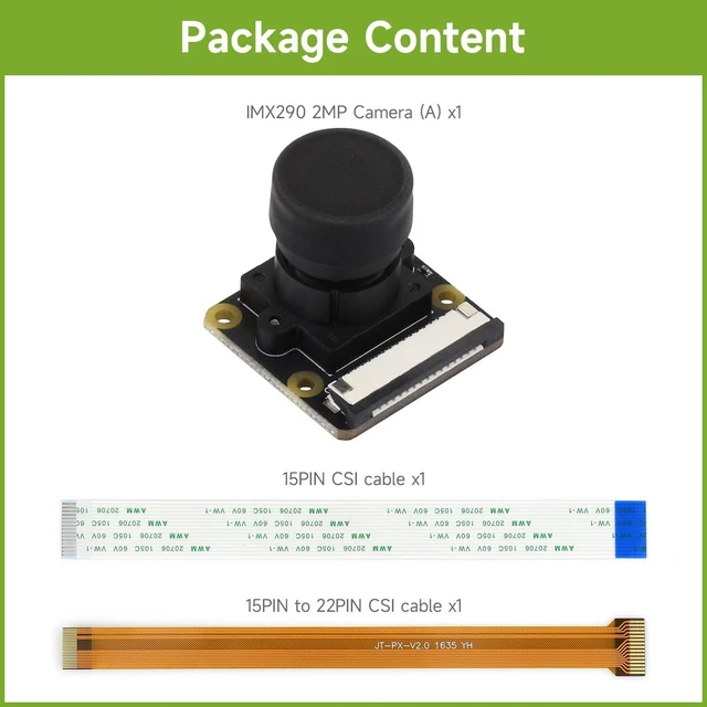Alt view image 2 of 5 - Waveshare IMX290 2MP Camera Module (A), IMX290 Sensor chip, Better Sensitivity in Low-Light Condition, Distortion-Free, Compatible with Raspberry Pi Series Boards