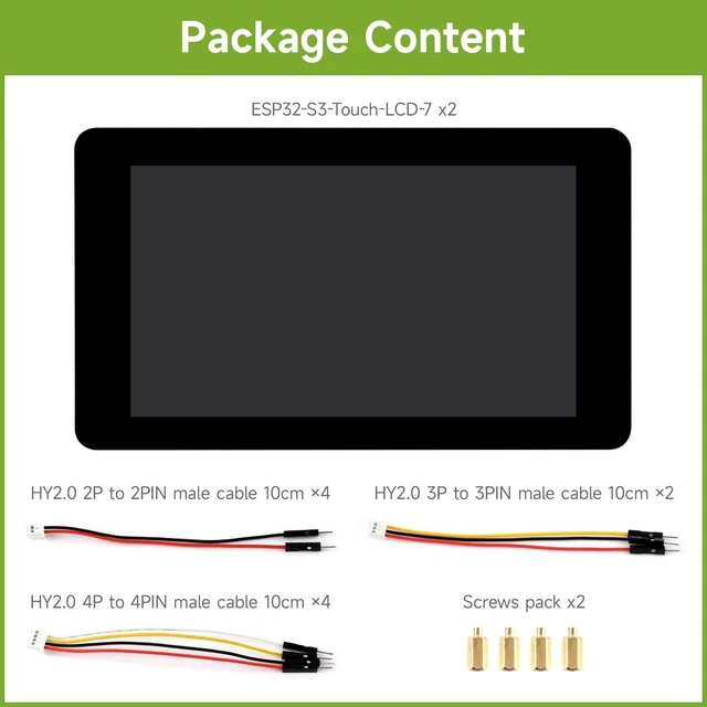 Alt view image 2 of 7 - Waveshare 2PCS ESP32-S3 7inch Capacitive Touch LCD Development Board, ESP32 with Display, 800×480, 5-Point Touch, Up to 240MHz Frequency, Supports Wi-Fi & BLE, with Onboard Antenna
