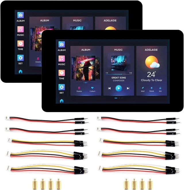 Main image of Waveshare 2PCS ESP32-S3 7inch Capacitive Touch LCD Development Board, ESP32 with Display, 800×480, 5-Point Touch, Up to 240MHz Frequency, Supports Wi-Fi & BLE, with Onboard Antenna