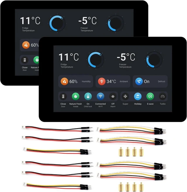 Main image of Waveshare 2PCS ESP32-S3 7inch LCD Development Board, ESP32 with Display, 1024×600, 32-bit LX7 Dual-core Processor, 240MHz Frequency, Wi-Fi & BLE Support, Onboard Antenna, with Touch Function