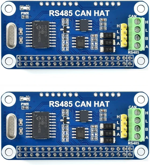 Main image of Waveshare 2PCS RS485 CAN HAT, Compatible with Raspberry Pi 5/4B/3B/Zero/Zero W/Zero 2W/Pico/Pico W/Pico WH, Allowing Stable Long-Distance RS485/CAN Communication