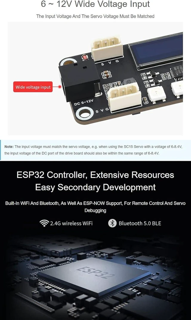Alt view image 5 of 7 - Waveshare ESP32 Servo Driver Expansion Board Built-in WiFi Dedicated Driver Board Designed for Serial Bus Servos