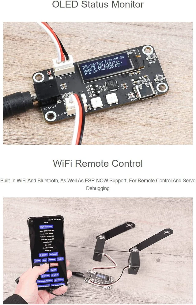 Alt view image 6 of 7 - Waveshare ESP32 Servo Driver Expansion Board Built-in WiFi Dedicated Driver Board Designed for Serial Bus Servos