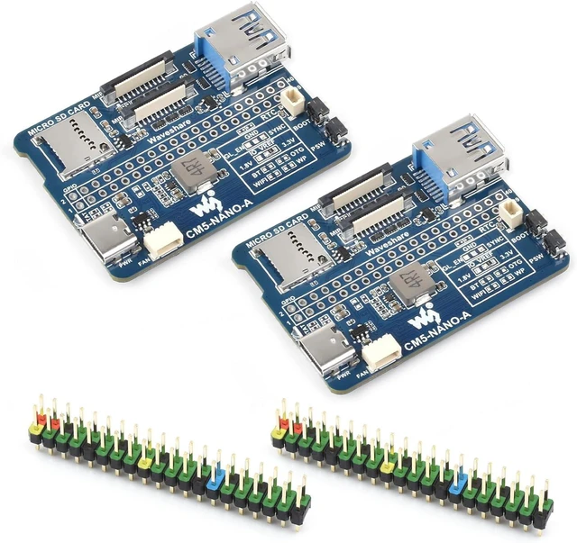Main image of Waveshare 2PCS Nano Base Board (A), Compatible with Raspberry Pi Compute Module 5, Base Board for CM5 Lite/eMMC, with Multiple Peripheral Interfaces