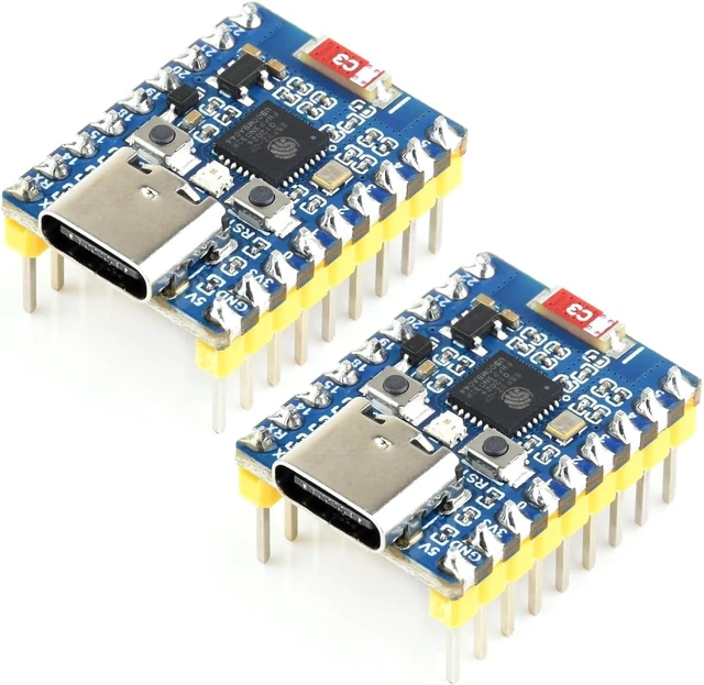 Main image of Waveshare 2PCS ESP32-C6 Mini Development Board, Based On ESP32-C6FH8, Dual Processors, 160MHz Running Frequency, 2.4GHz Wi-Fi 6 & BLE 5, ESP32 Development Board, with Pre-soldered Header