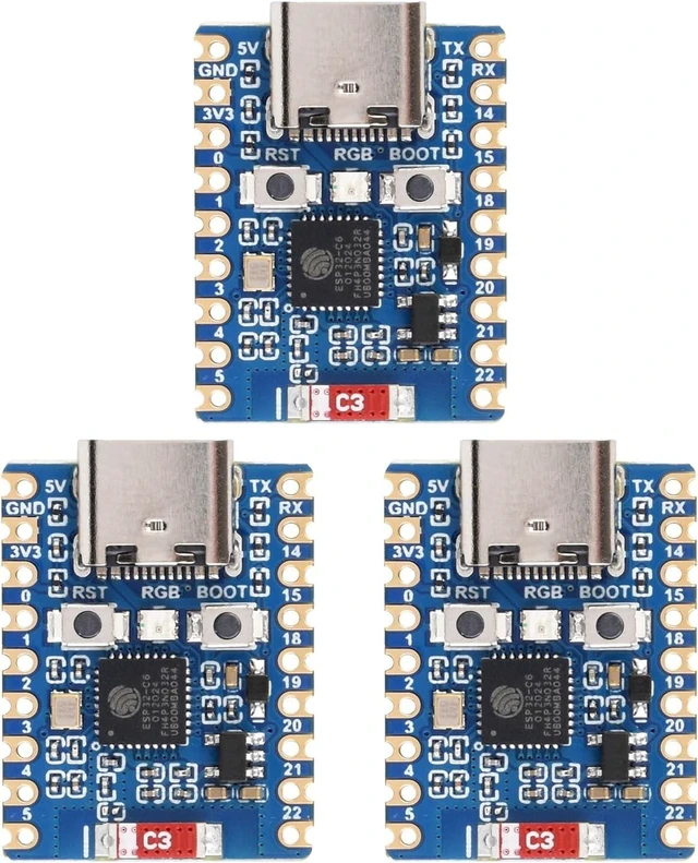 Main image of Waveshare 3PCS ESP32-C6 Mini Development Board, Based On ESP32-C6FH4, Dual Processors, 160MHz Running Frequency, 2.4GHz wi-fi 6 & BLE 5, ESP32 Development Board