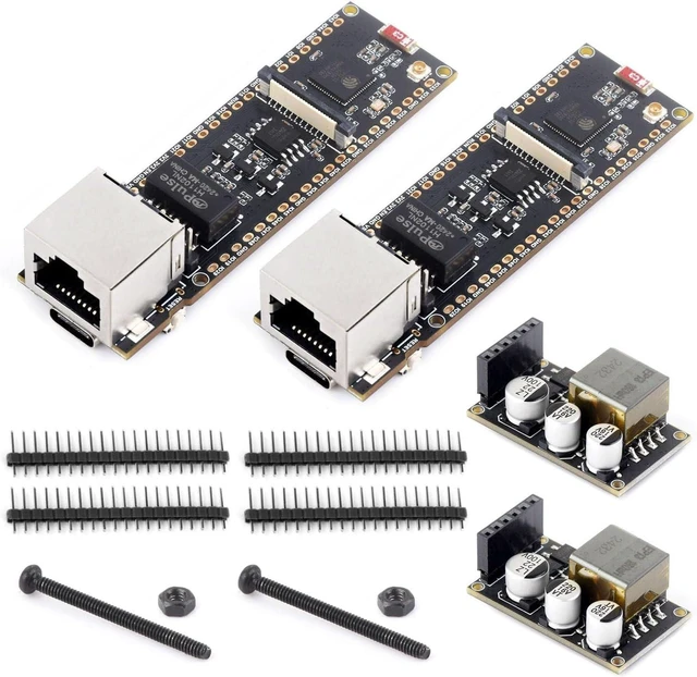 Main image of Waveshare 2PCS ESP32-S3 ETH Development Board, 10/100Mbps RJ45 Ethernet Port, Wi-Fi & BT Support, 240MHz Dual Core Processor, Onboard Type-C Port and TF Card Slot, PoE Module