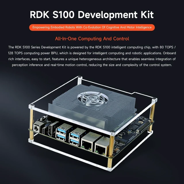 Alt view image 3 of 7 - Waveshare D-Robotics RDK S100 Series Robot Development Kit, 128 Tops Computing Power BPU, Equipped with RDK S100 Intelligent Computing Power Core