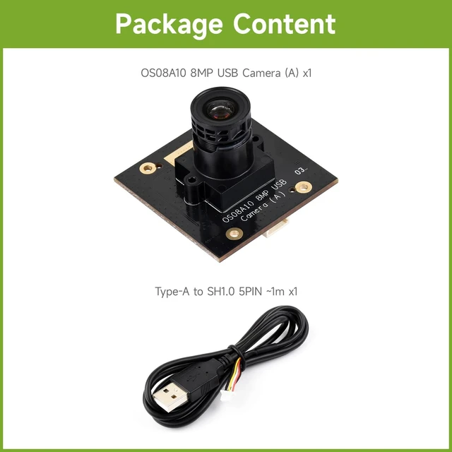 Alt view image 2 of 5 - Waveshare OS08A10 8MP M12 USB Camera Module, OS08A10 Sensor Chip, USB2.0 Port, Better Sensitivity in Low-Light Condition, Easy to Use