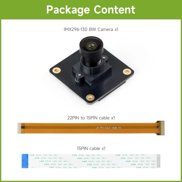 Alt view image 2 of 4 - Waveshare IMX296 1.6MP M12 Mono Camera, Global Shutter, Compatible with Raspberry Pi Series Boards