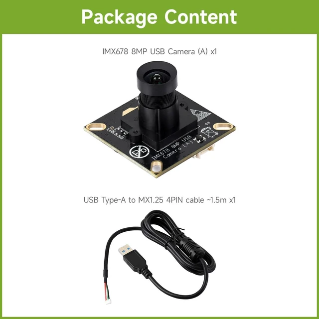 Alt view image 2 of 5 - waveshare IMX678 8MP M12 USB Camera Module, IMX678 Sensor Chip, USB2.0 Port, Better Sensitivity in Low-Light Condition, Easy to Use