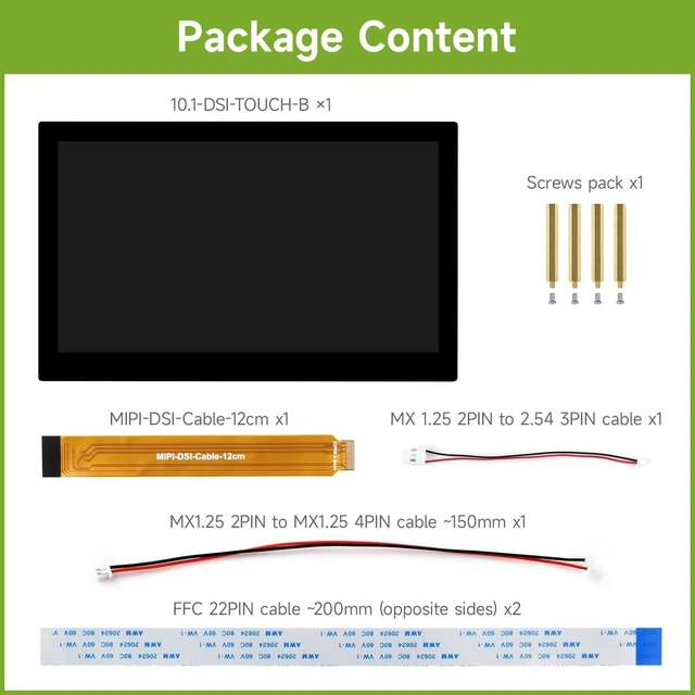 Alt view image 2 of 7 - waveshare 10.1inch DSI Capacitive Touch Display, Compatible with Raspberry Pi 5/4B and ESP32-P4, Wide Color Gamut, 720 × 1280, IPS Panel, Supports 10-Point Touch, Toughened Glass Panel
