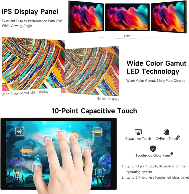 Alt view image 6 of 7 - waveshare 10.1inch DSI Capacitive Touch Display, Compatible with Raspberry Pi 5/4B and ESP32-P4, Wide Color Gamut, 720 × 1280, IPS Panel, Supports 10-Point Touch, Toughened Glass Panel