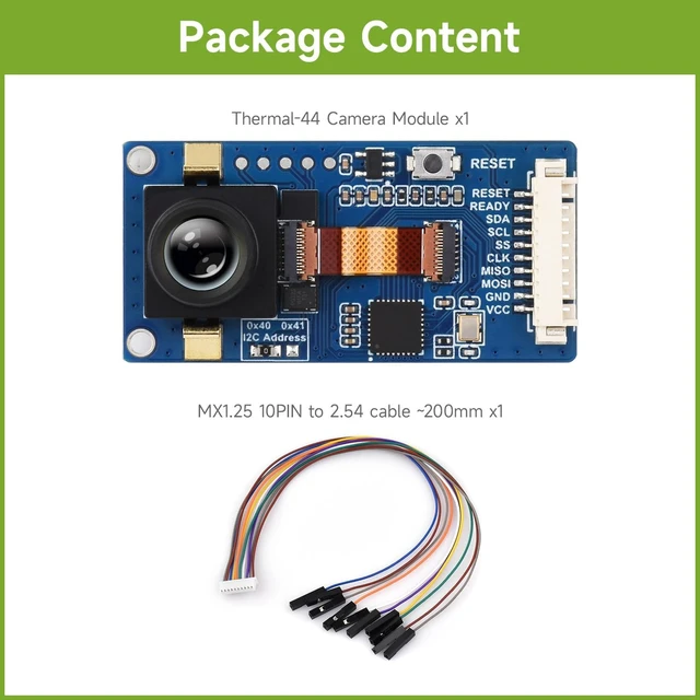 Alt view image 2 of 6 - Waveshare Long-Wave IR Thermal Imaging Camera Module, 80 × 62 Pixels IR Array, Motion Detection, SPI and I2C Interfaces Communication, Suitable for Raspberry Pi and Other Development Boards, 44° FOV