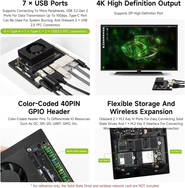 Alt view image 5 of 7 - Waveshare Jetson Orin Nano/NX Super Dual Ethernet Base Board Compatible with Jetson Orin Nano and Jetson Orin NX Modules, Designed for NV Jetson Orin Nano Super AI Development Kit