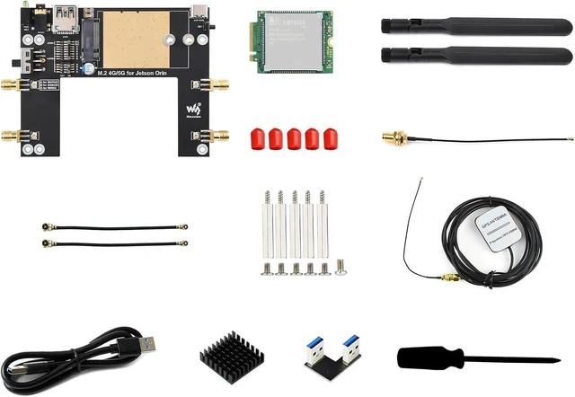 Main image of Waveshare 4G Module Expansion Board for Jetson Orin Includes SIM7600G-H-M.2 4G Module, Supporting 4G/3G/2G Communication and GNSS Positioning with Global Coverage