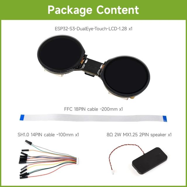 Alt view image 2 of 7 - Waveshare ESP32-S3 1.28inch Double Eye Round LCD AIoT Development Board, with Dual 1.28inch IPS Displays, 240 × 240 Resolution, Dual-core 240MHz Processor, Wi-Fi/Bluetooth 5 Support, with Touch