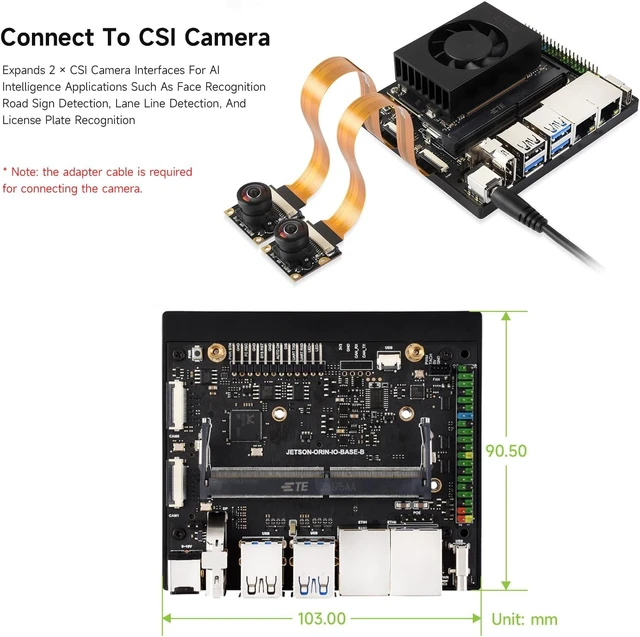 Alt view image 6 of 7 - Waveshare Jetson Orin Nano/NX Super Dual Ethernet Base Board Compatible with Jetson Orin Nano and Jetson Orin NX Modules, Designed for NV Jetson Orin Nano Super AI Development Kit