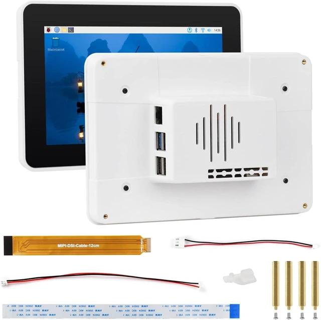 Main image of Waveshare 7inch DSI Capacitive Touch Display, 1280×720 Pixels, IPS Panel, Optical Bonding Toughened Glass Panel, 10-Point Touch, Anti-Fingerprint Process, with Protective Case, White
