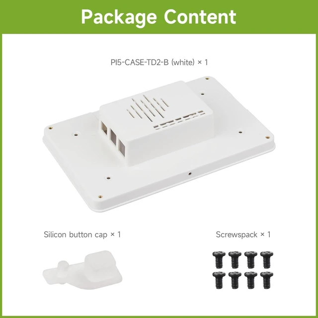 Alt view image 3 of 7 - Waveshare Protective Case, Compatible with RPi 7inch Touch Display 2 and Pi 5,Compatible with Multiple 7inch Screens, Reserved Rich Interfaces, Includes Back Cover Only, White
