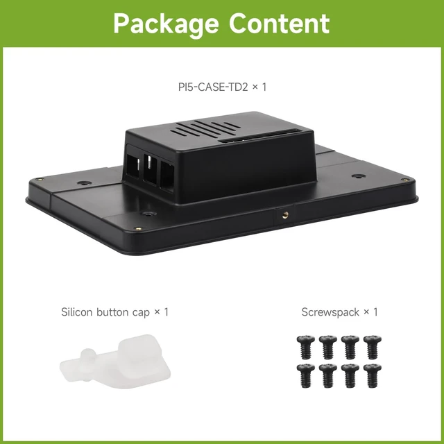 Alt view image 2 of 7 - Waveshare Protective Case, Compatible with RPi 7inch Touch Display 2 and Pi 5,Compatible with Multiple 7inch Screens, Reserved Rich Interfaces, Includes Back Cover Only, Black