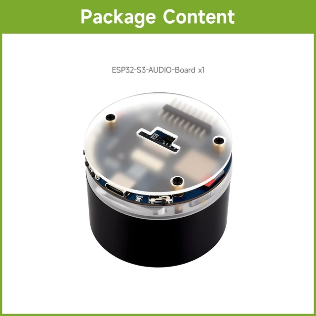 Alt view image 3 of 7 - Waveshare ESP32-S3 AI Smart Speaker Development Board, Dual Microphones, Noise Reduction, RGB Lighting, External Display & Camera Support