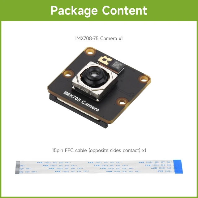 Alt view image 2 of 7 - waveshare IMX708 12MP High Resolution Camera Module, Featuring High Dynamic Range, Basic Version with 75° FOV