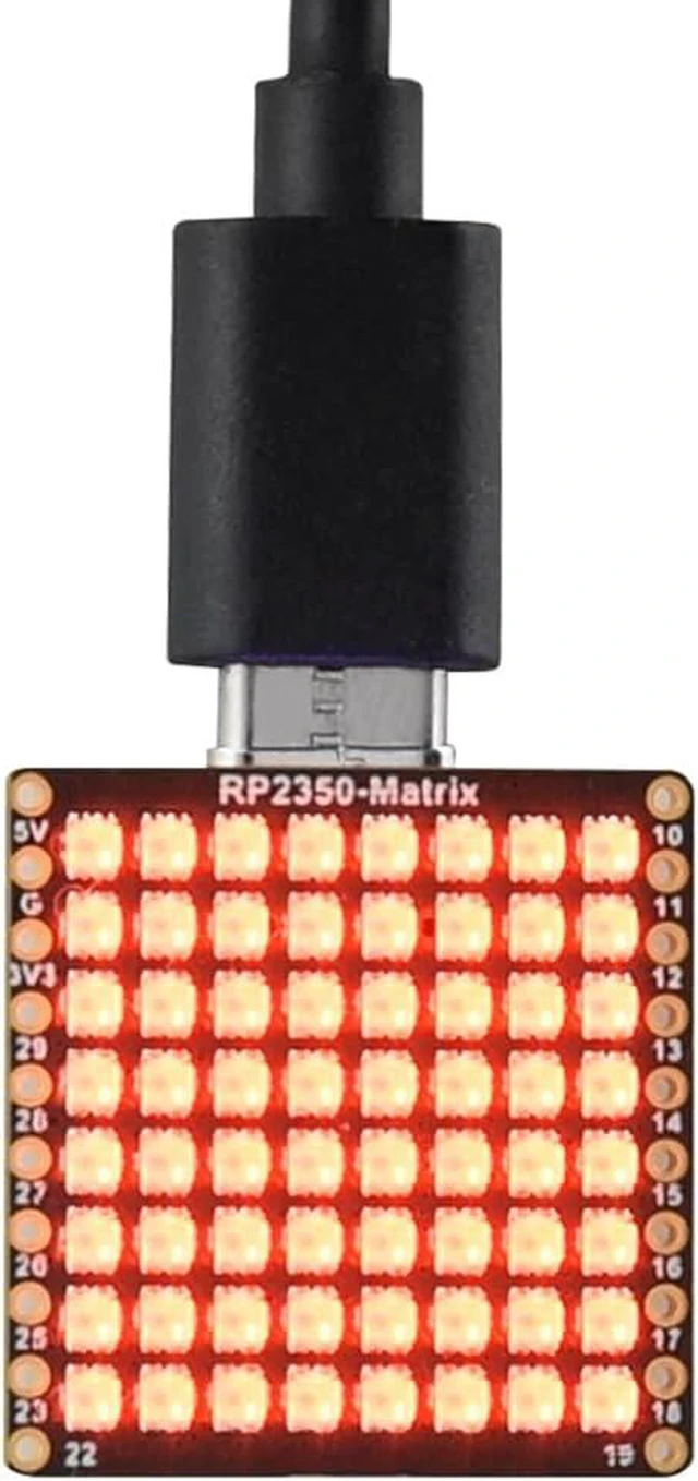 Main image of Waveshare RP2350-Matrix Microcontroller Development Board, Dual-Core, Dual-Architecture Design, Onboard 6-Axis Sensor, and 8x8 RGB LED Matrix for Colorful Lighting Displays