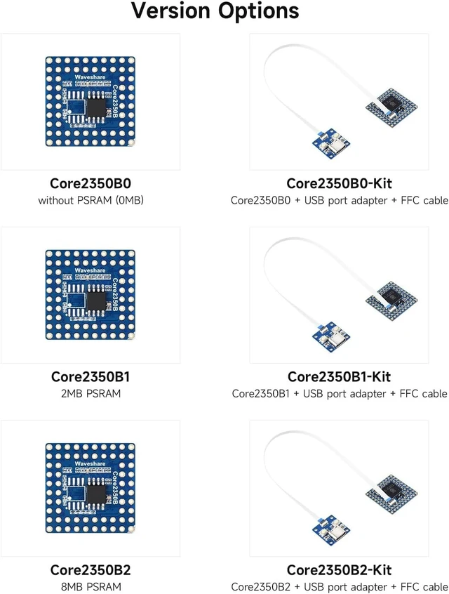 Alt view image 4 of 7 - Waveshare Core2350B Core Board, Based On Raspberry Pi RP2350B Dual-core & Dual-Architecture Microcontroller, Operating Frequency Up to 150MHz, 2MB PSRAM, Bundle with Adapter and Cable, 3 Items