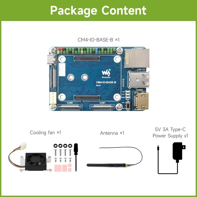 Alt view image 2 of 7 - Waveshare RDK X3 AI Module Base Kit, Compatible with Raspberry Pi CM4, 5 Tops Computing Power, Accessories Only, RDK X3 MD 104032 Not Included, 4 Items
