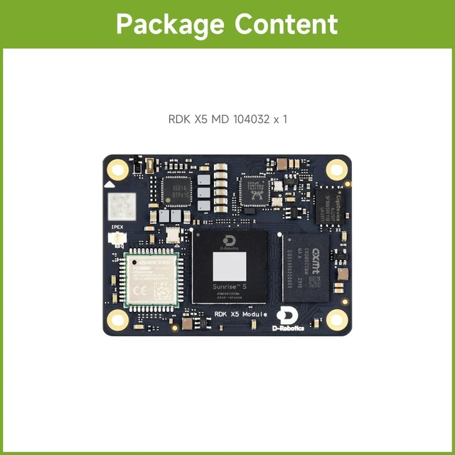 Alt view image 2 of 7 - waveshare D-Robotics RDK X5 AI Module, 10 Tops Computing Power, Integrated Octa-core Cortex A55 CPU, with Wireless, 4GB RAM and 32GB eMMC Flash